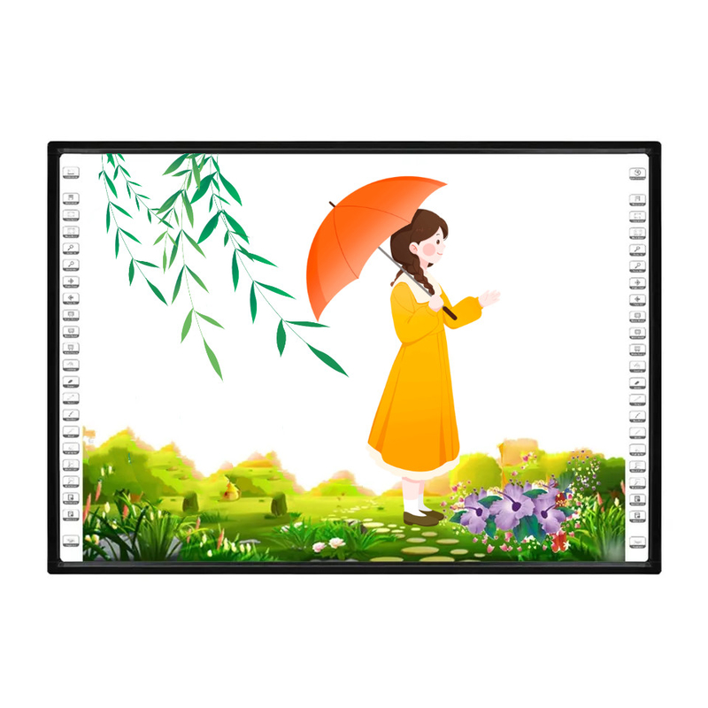 السيراميك / ناعمة لامعة البلاستيك سطح IR تفاعلية Whiteiboard لوحة لمسة ذكية مع 22pcs المفاتيح السريعة على كل جانب للملاحة السريعة والسهلة التعليم المدرسي لوحة بيضاء
