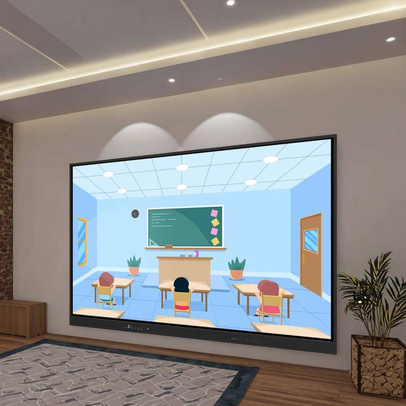 4K Android 14 اللوحة التفاعلية 86 بوصة الوسائط المتعددة اللوحة البيضاء الذكية شاشة لمس إلكترونية للفصول الدراسية الاجتماعية