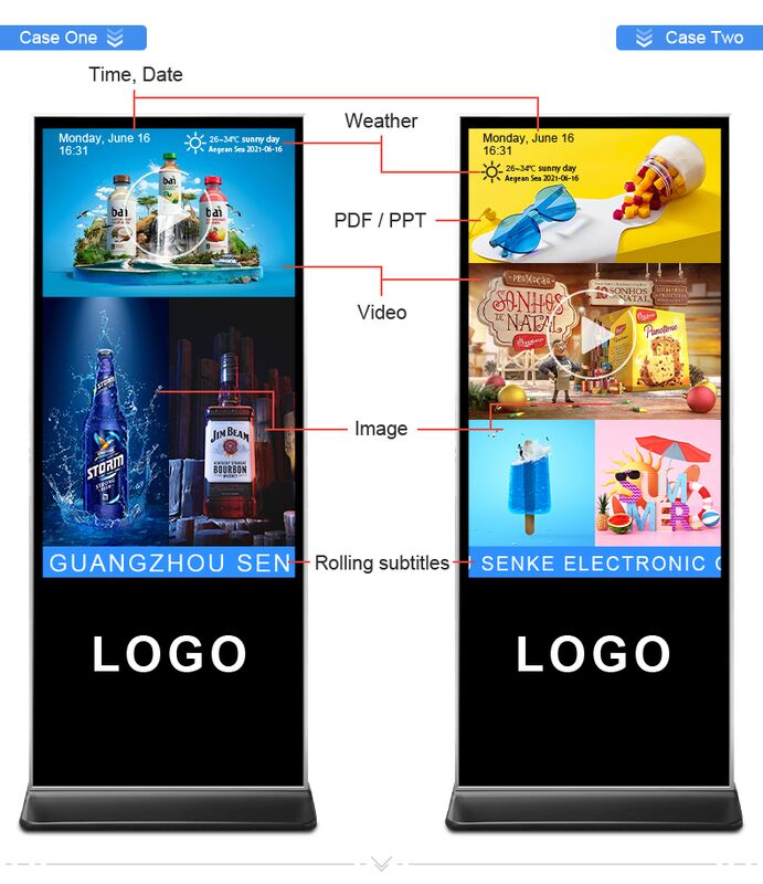 شاشة ملصقات LED متحركة شاشة LED محمولة واقفة على الأرض للدعاية التجارية والفعاليات