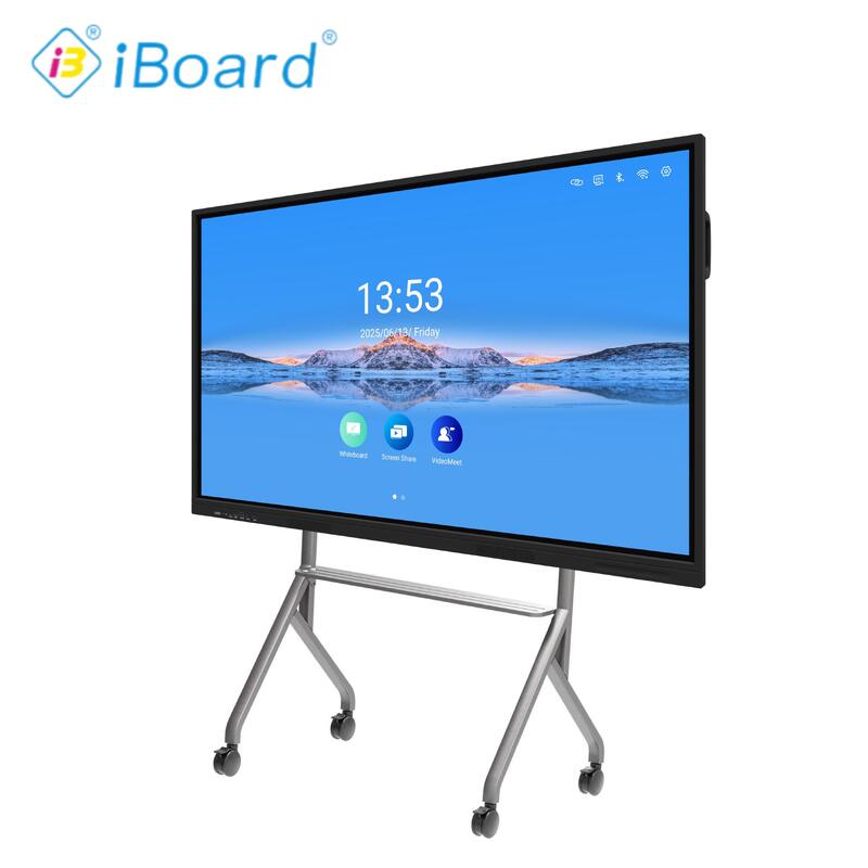 لوحة شقة تفاعلية iBoard 86 بوصة دقة 4k لمسة ذكية مع معدات نظام أندرويد جديدة للاجتماعات المكتبية في الفصل الدراسي