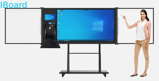 شاشة تفاعلية مسطحة فائقة الدقة 4K مع 20 نقطة لمس ومكبرات صوت مدمجة للتعليم