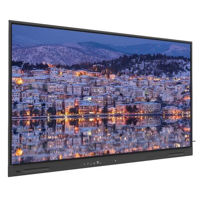 لوحة بيضاء تفاعلية LED رخيصة من المصنع مقاس 65 بوصة بنظام Android 14، ذاكرة وصول عشوائي (RAM) 4+32 جيجابايت، واي فاي، بلوتوث، يو اس بي، برنامج لمس للتعليم والاجتماعات المكتبية