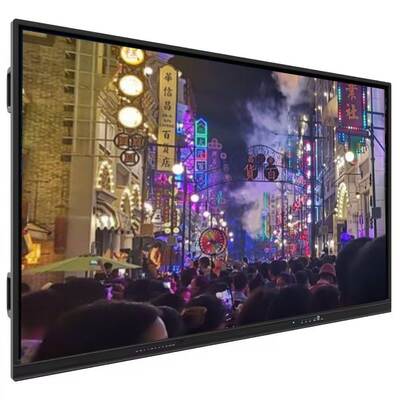 لوحة مسطحة تفاعلية مع أندرويد 13 أو 14 زجاج متشدد 4 ملم وميكروفون 6 صفوف مدمج في لوح أبيض ذكي