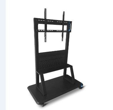 220LBS Electronic Mobile Stand 800x600mm Black Metal 52-86 Inch لشاشة تعمل باللمس